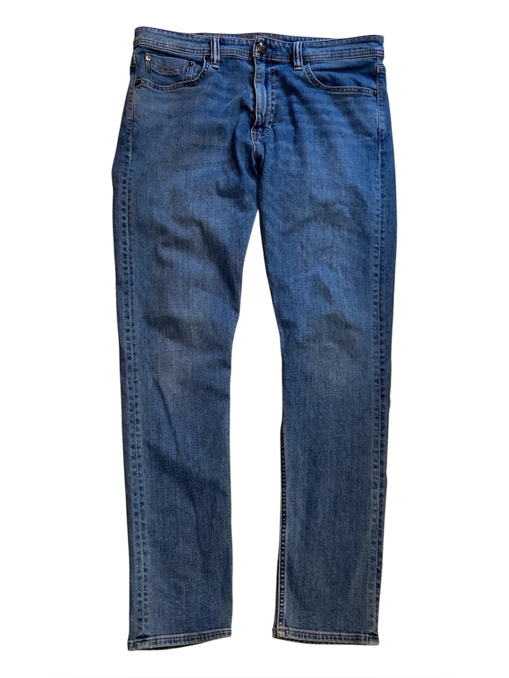 Rextown Decade Denim Men’s Straight Leg Blue Jeans 34x32 Stretch Medium Wash